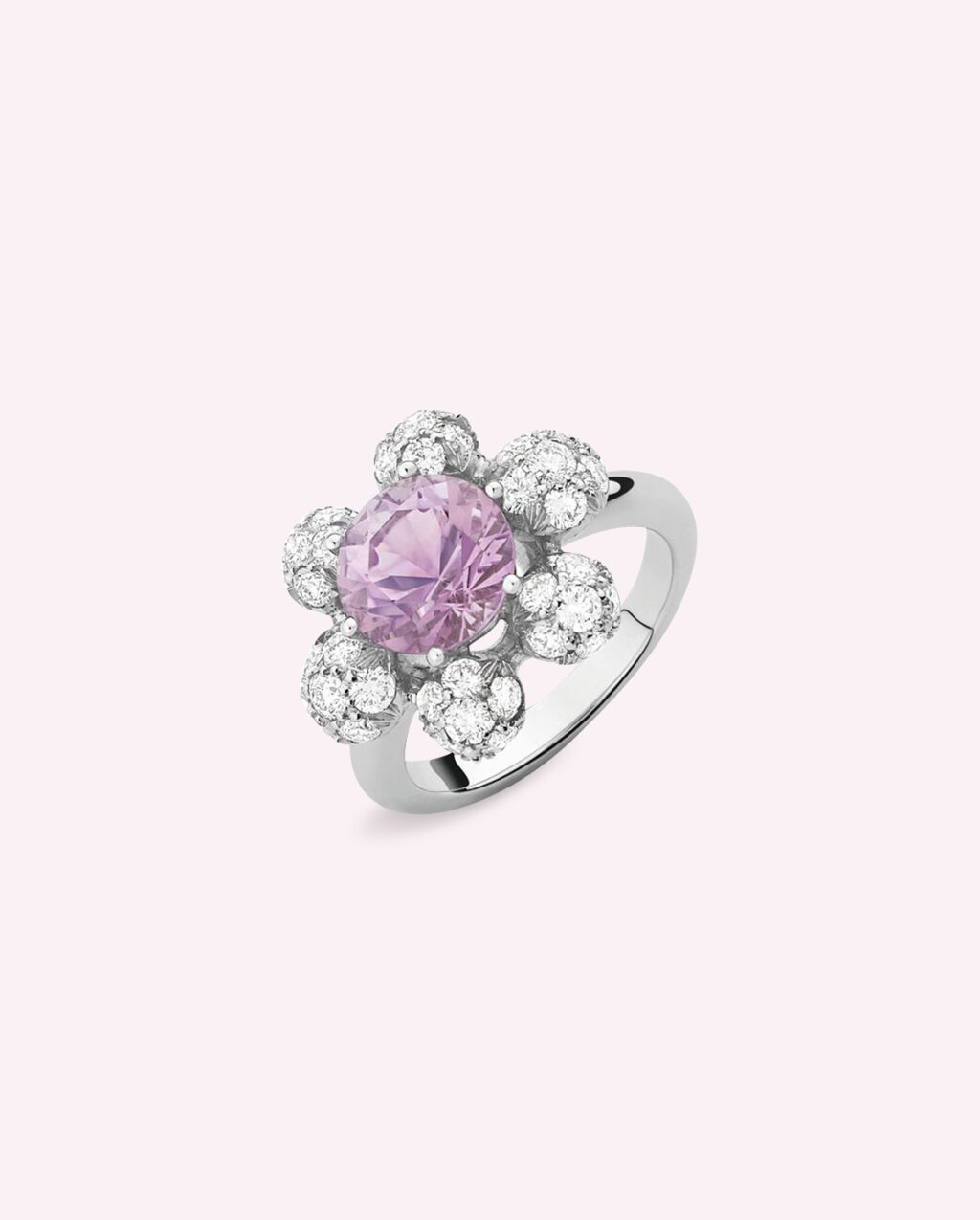 5.FLOCON Bague Eternelle Amethyste et Diamant