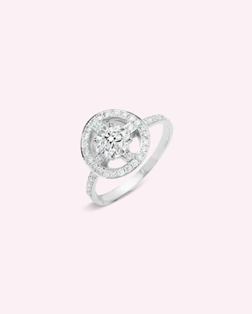 137.TOURBILLON Bague Festival Or Blanc Palladié Diamant