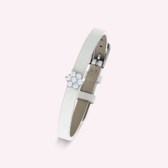 12.GLAMOUR Bracelet Glam Maxi Cuir Blanc