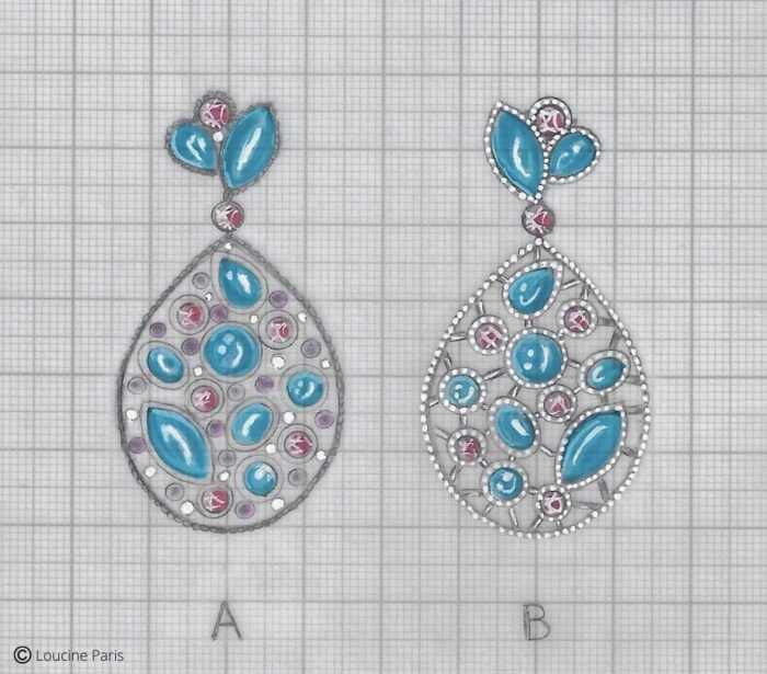 Croquis de boucles d'oreilles