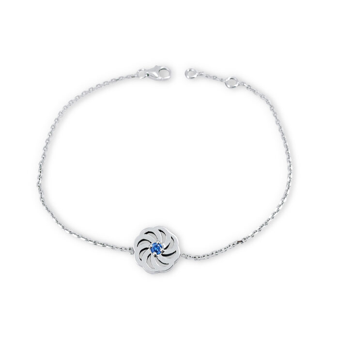Bracelet chainette Astre or blanc