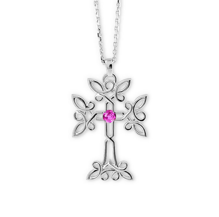 Croix Arménienne Yéraz or blanc
