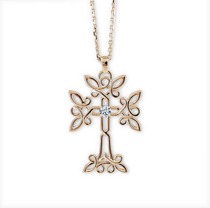 Croix Arménienne Yéraz or rose