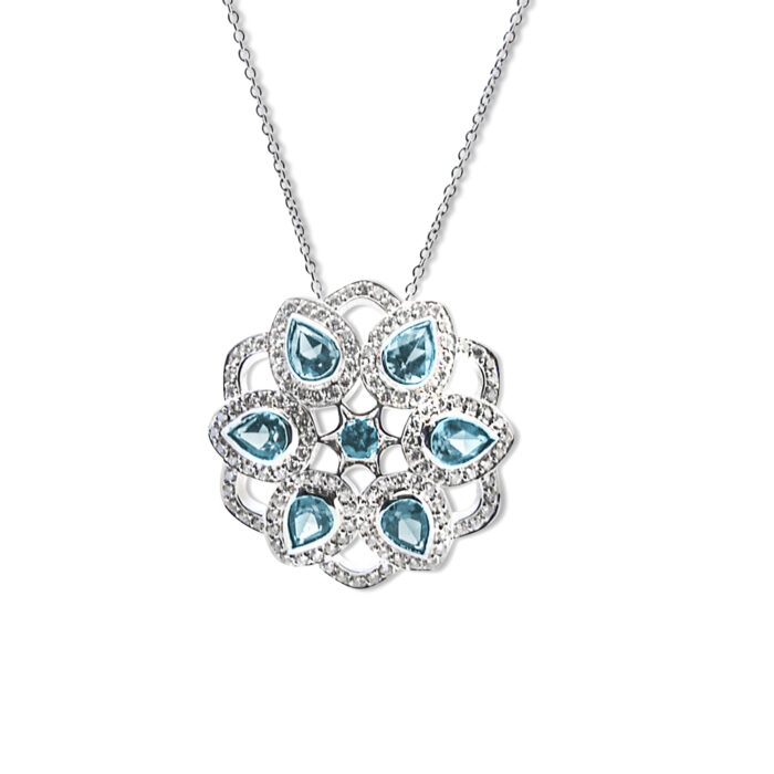 Pendentif Jasmine or blanc