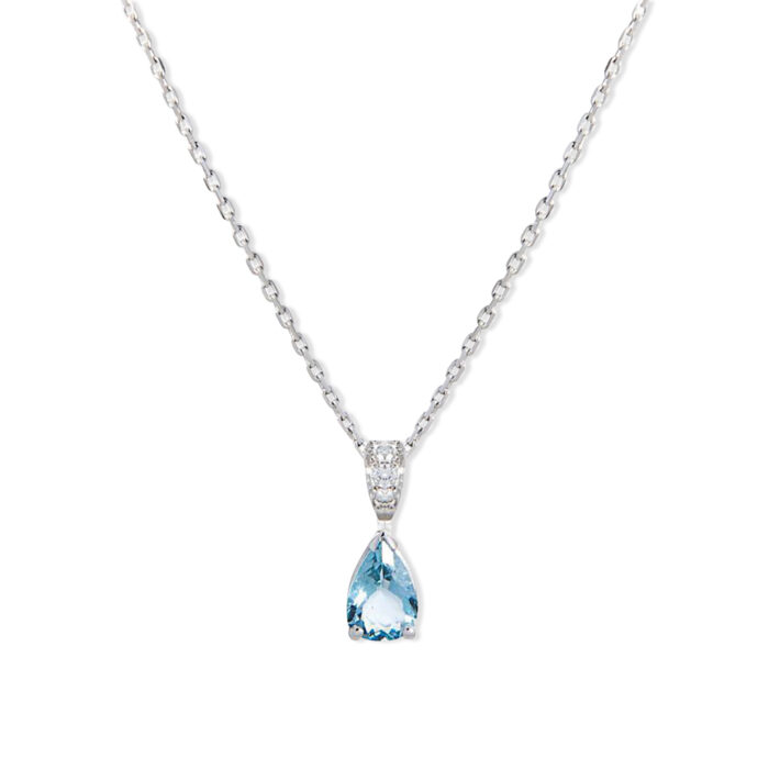 Pendentif Naïma or blanc