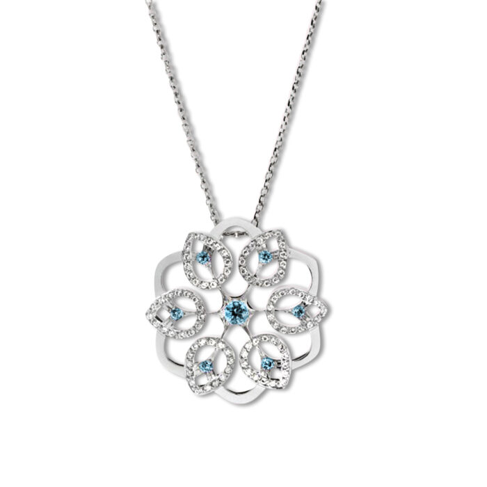 Pendentif Noura or blanc