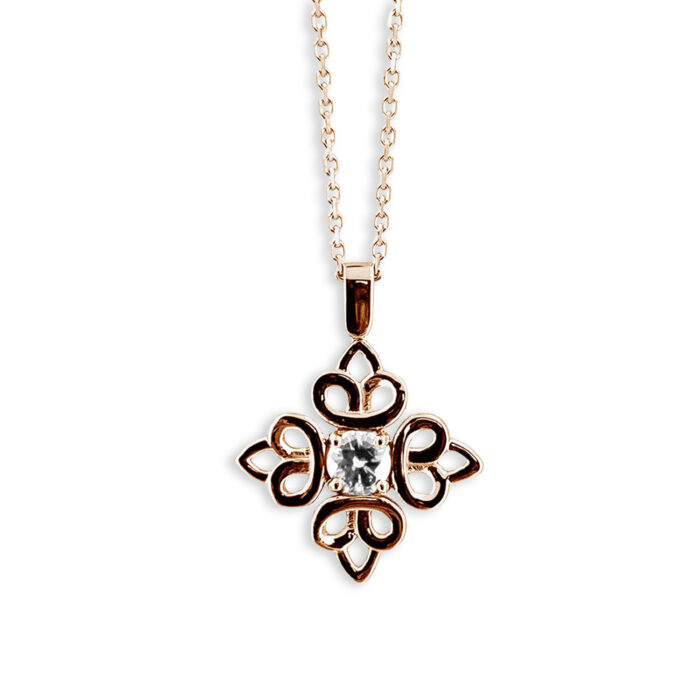 Pendentif Manichag or rose