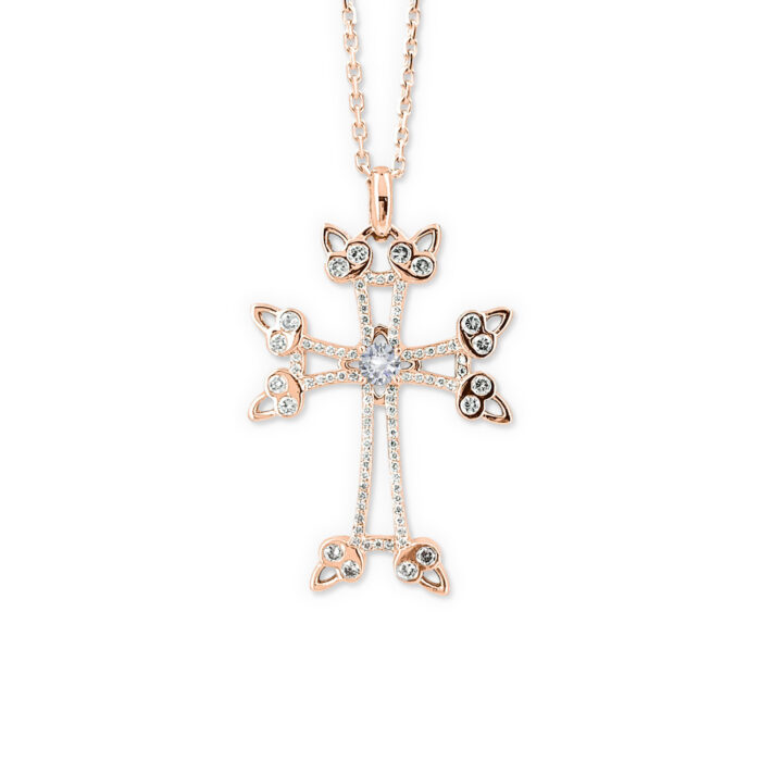 Croix Arménienne Naïri or rose
