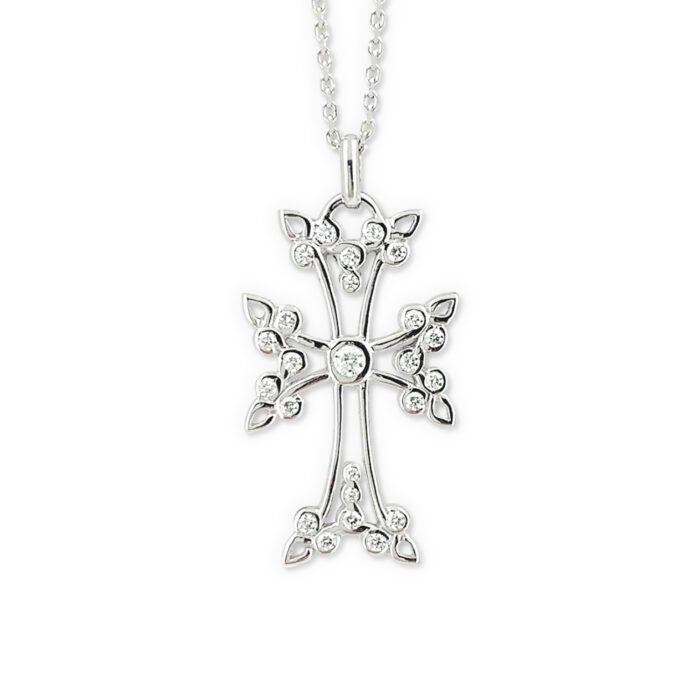 Croix Arménienne Anouch or blanc