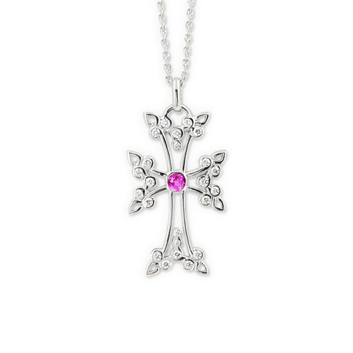 Croix Arménienne Anouch or blanc